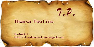 Thomka Paulina névjegykártya